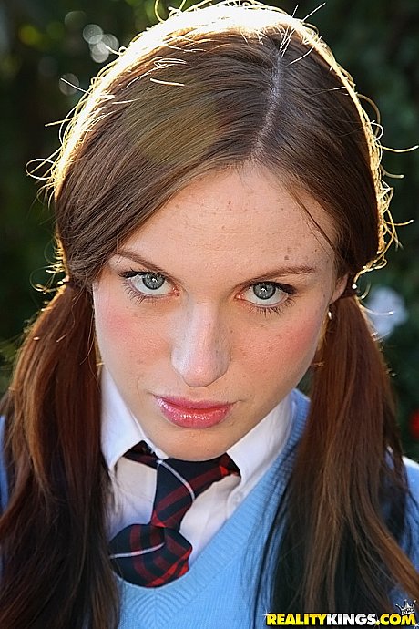 Teen skank gf broad in pigtails and knee socks seduces her stepfather at breakfast table - Image 1 of 12  in Teen category   featuring Voodoo, Kali Kenzington 