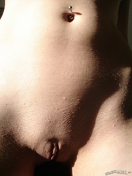 Short-haired punk skank girl with pierced nose, lip, navel in her own photos - Gallery #12795