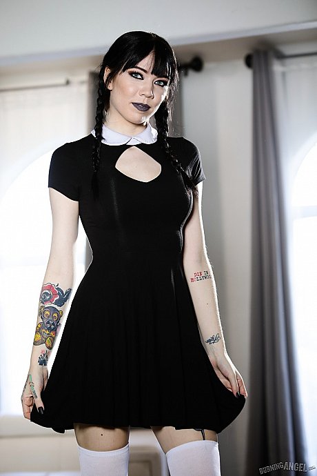 Seductive goth whore girlfriend woman Leda Bear getting her warm vagina banged deep in the office - Image 1 of 20  in Skirt category   featuring Leda Bear 