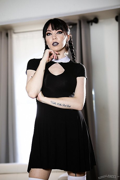 Seductive goth whore girlfriend woman Leda Bear getting her warm vagina banged deep in the office - Image 2 of 20  in Skirt category   featuring Leda Bear 