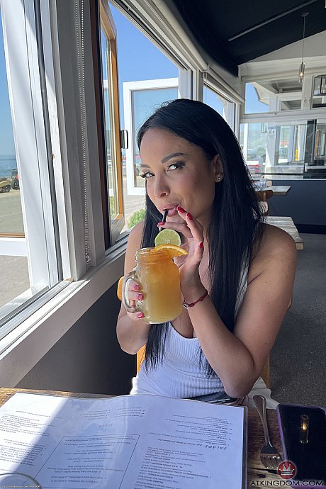 Hot brunette Anissa Kate spreads her trimmed cunt up close outdoors - Image 15 of 21  in Pussy category   featuring Anissa Kate 