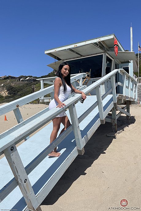 Hot brunette Anissa Kate spreads her trimmed cunt up close outdoors - Image 20 of 21  in Pussy category   featuring Anissa Kate 