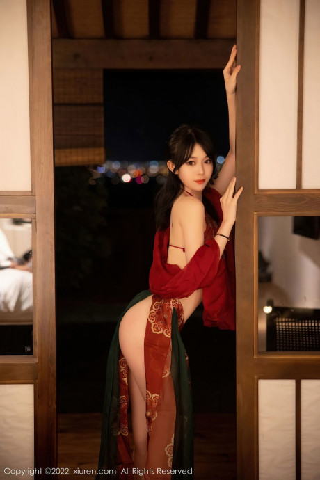 Seductive asian dancer Xiuren poses in her hot dress in a solo - #1232853