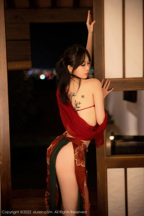 Seductive asian dancer Xiuren poses in her hot dress in a solo - #1232854