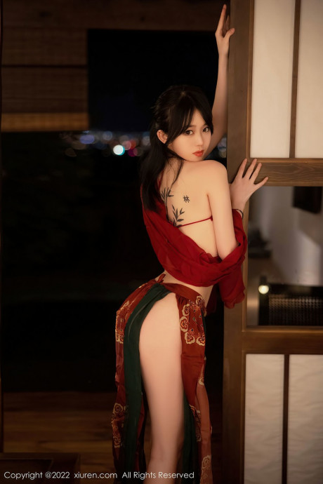 Seductive asian dancer Xiuren poses in her hot dress in a solo - #1232855