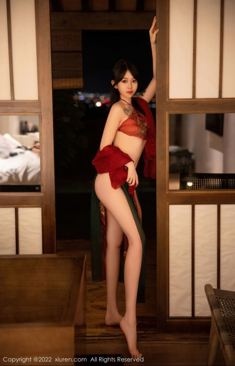 Seductive asian dancer Xiuren poses in her hot dress in a solo - #1232856