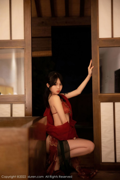 Seductive asian dancer Xiuren poses in her hot dress in a solo - #1232857