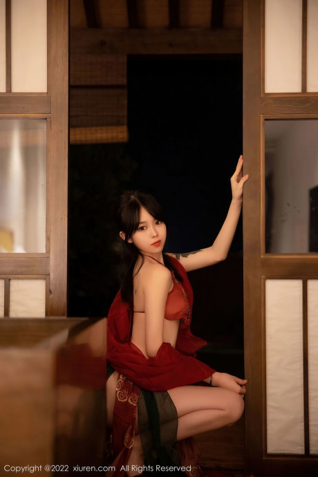 Seductive asian dancer Xiuren poses in her hot dress in a solo - #1232858