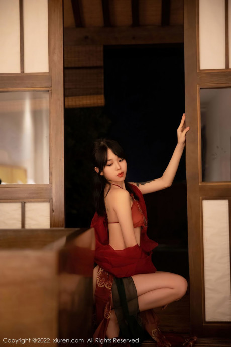 Seductive asian dancer Xiuren poses in her hot dress in a solo - #1232859