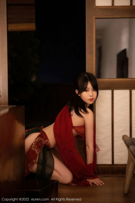 Seductive asian dancer Xiuren poses in her hot dress in a solo - #1232860