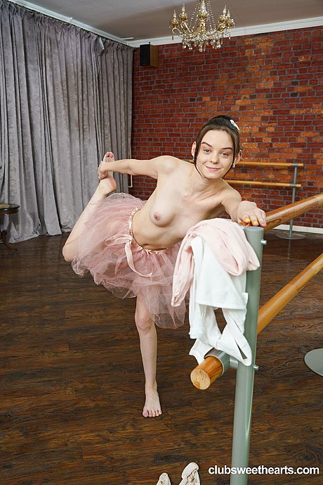 Petite ballerina Pure Kitti flaunts her petite figure and rubs her clitoris - Image 21 of 21  in Pantyhose category   featuring Pure Kitty 