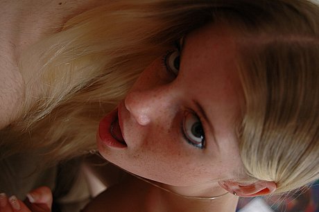 Pretty blondy with freckles Charlotte Stokely flaunts her melons while giving head - Image 14 of 21  in Petite category   featuring Charlotte Stokely 