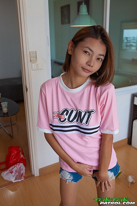 Amateur Thai babe Barbie displays her thin body and touches her pussy - Image 5 of 20  in Pussy category   featuring Barbie 