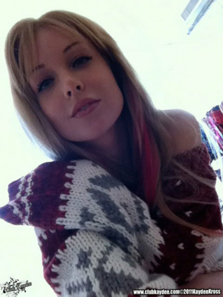Hot MILF Kayden Kross takes selfies of her humongous tits and erect nipples - #362438
