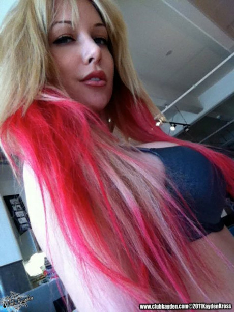 Hot MILF Kayden Kross takes selfies of her humongous tits and erect nipples - #362442