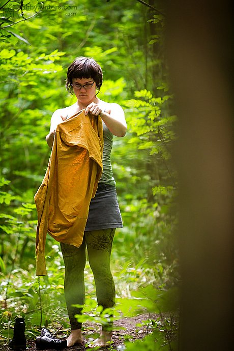 Voyeur snaps of nude brunette slut broad in glasses getting dressed in woods - Image 15 of 16  in Outdoor category   featuring Estella Z 