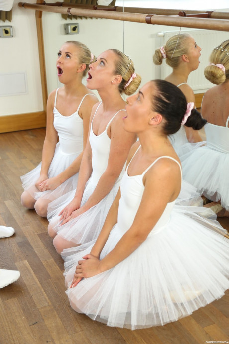 Pantyless ballerinas indulge in hot groupsex with their ballet teacher - #476377