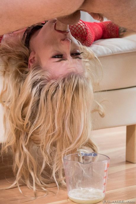 Blondy vixen Arya Fae gets her booty fingered and throat hammered roughly - #1497032