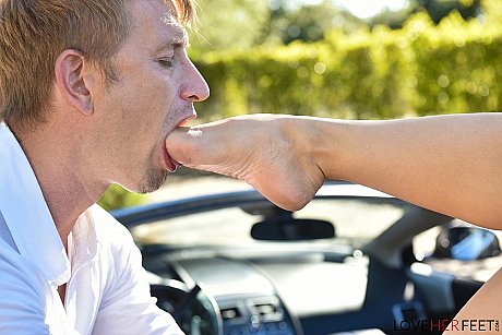 Naturally busty Lena Paul in high heels likes steamy foot play in sports car - Image 17 of 19  in Pussy category   featuring Lena Paul, Bill Bailey 