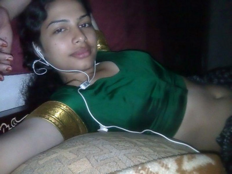 Indian ex-wife listens to music while setting her natural breasts free - #80596