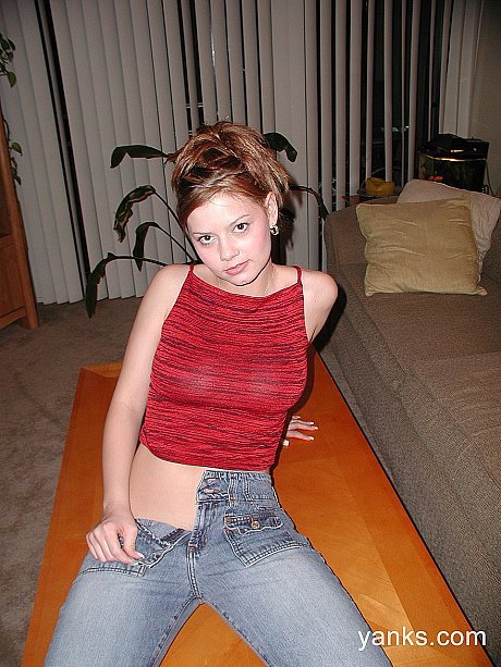 Ginger Head teenie Kelly flaunts charming feet & sheds jeans to show natural bushy bush - Image 3 of 16  in Dildo category   featuring Kelly 
