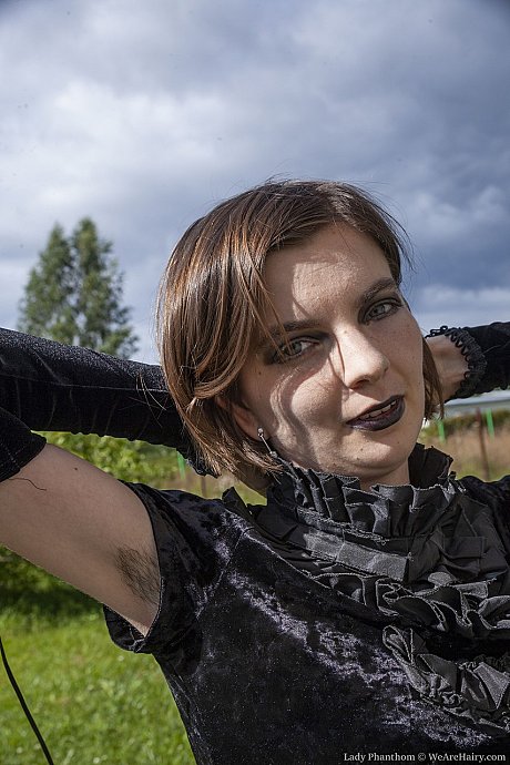 Gothic hottie whore woman Phanthom stripping & spreading her silky pussy outdoors - Image 5 of 20  in Pussy category   featuring Lady Phanthom 