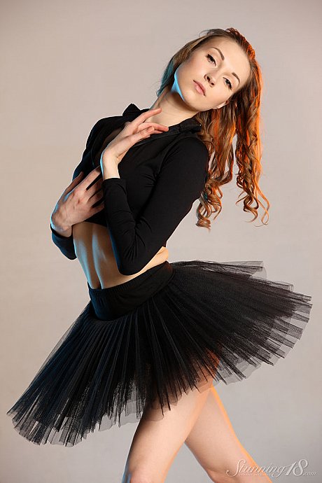 Hot ballerina Annett A loses her tutu & contorts to show bald pussy in points - Image 2 of 15  in Legs category   featuring Annett A 