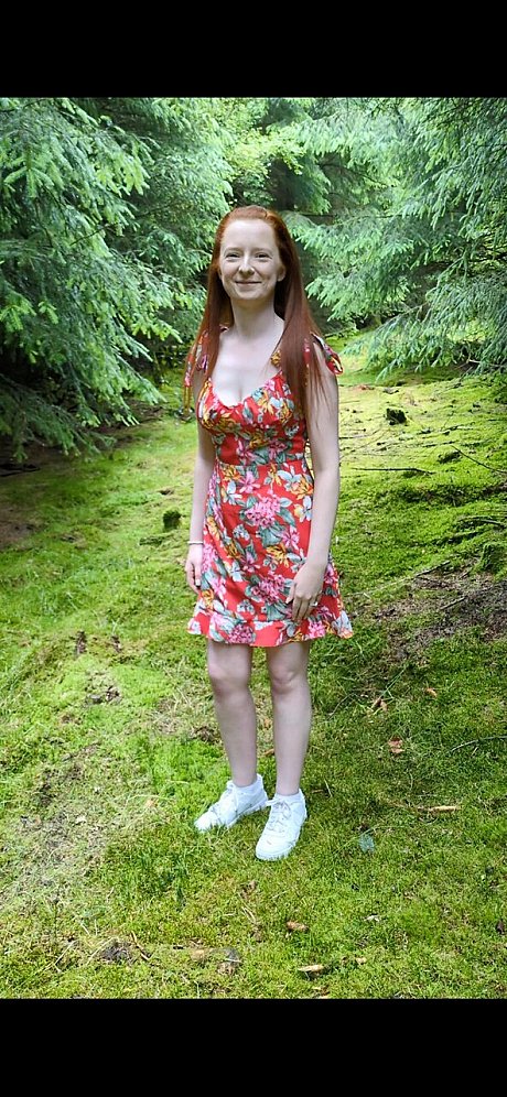 OnlyFans teenie ginger head Shannen strips in the forest and shows her huge ass - Image 2 of 13  in Babe category  