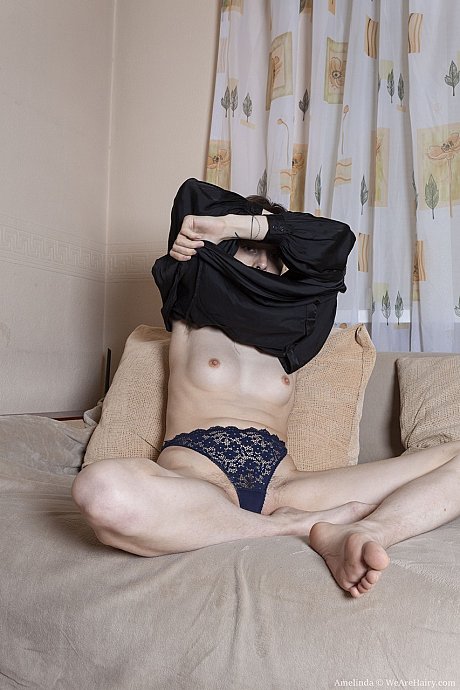 Short haired amateur Amelinda reveals her bush and plays with it - Image 2 of 21  in Pussy category   featuring Anastasia Price 