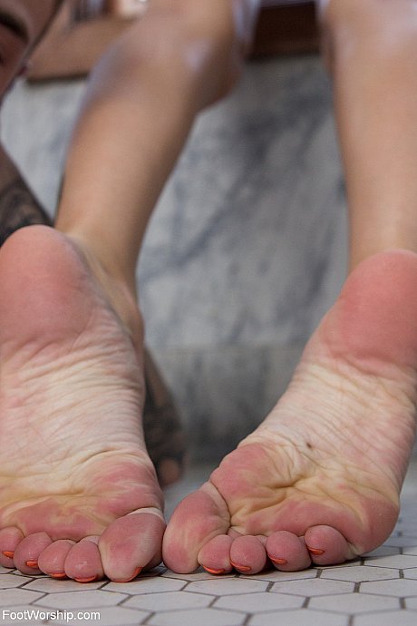 Nude brunette with tats and big titties Gia DiMarco plays foot oriented games - Image 1 of 16  in Pussy category   featuring Gia DiMarco, Christian Wilde 