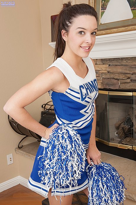 Cheerleader Jaslene Jade shows off her perfect titties & spreads her puffy pussy - Image 2 of 21  in Close Up category   featuring Jaslene Jade 