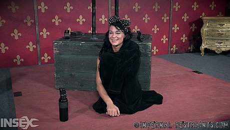 Brunette female London River finds herself being fisted while restrained - Image 10 of 14  in Dildo category   featuring London River 