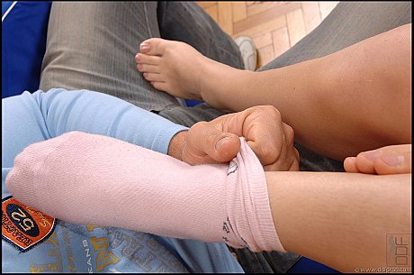 Lovely teen with hot legs Yasmine Gold gives a footjob in her bedroom - Image 4 of 21  in Legs category   featuring Yasmine Gold 