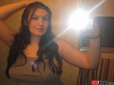 Massive titted amateur takes safe for work selfies in a mirror - #363672