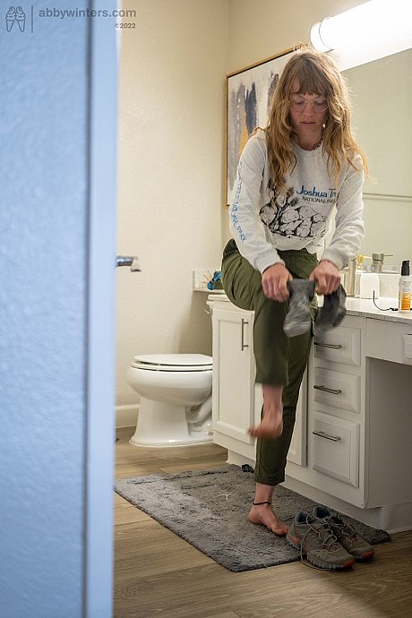 Blondie amateur shows her gigantic behind & her small boobies while getting dressed - Image 13 of 20  in Amateur category   featuring Arie 