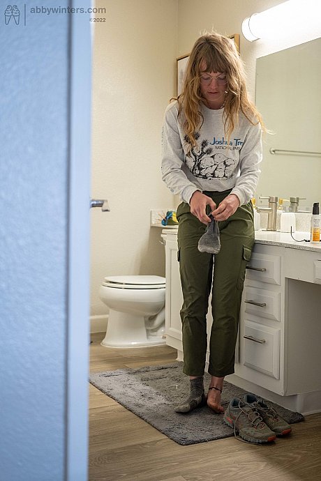 Blondie amateur shows her gigantic behind & her small boobies while getting dressed - Image 14 of 20  in Amateur category   featuring Arie 