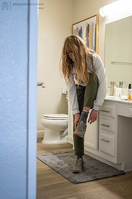 Blondie amateur shows her gigantic behind & her small boobies while getting dressed - Image 18 of 20  in Amateur category   featuring Arie 