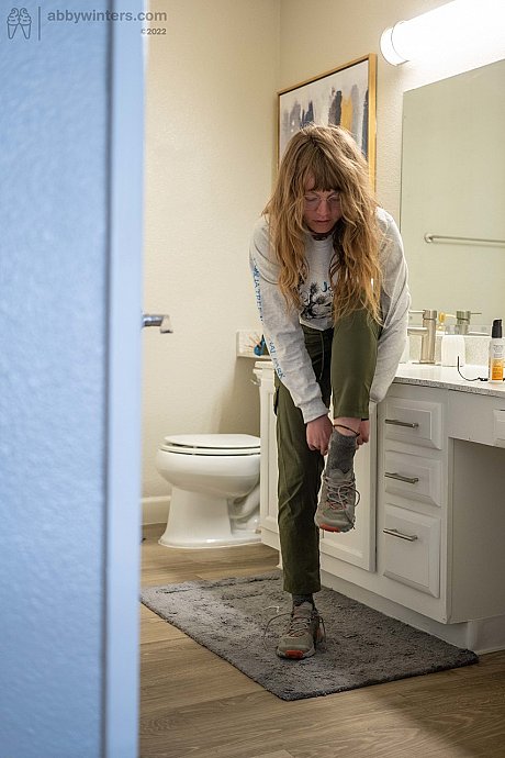 Blondie amateur shows her gigantic behind & her small boobies while getting dressed - Image 19 of 20  in Amateur category   featuring Arie 