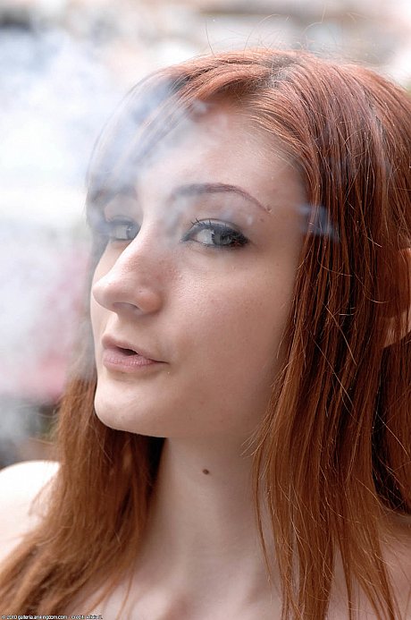 Redheaded smoker Violet Monroe flaunts her massive ass in an outdoor striptease - Image 12 of 20  in Outdoor category   featuring Violet Monroe 