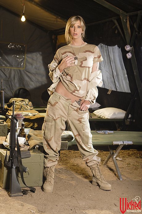 Blondie military babe Brooke Banner does a charming striptease in her uniform - Image 2 of 20  in Pussy category   featuring Brooke Banner 