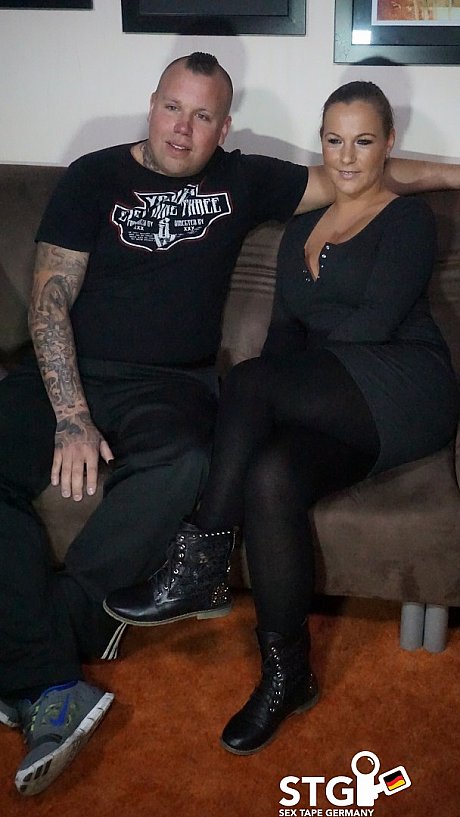 Tattooed old German gets undressed to deepthroat her pudgy biker BF - Image 1 of 17  in Spreading category   featuring Kira Hot, PD Danny 