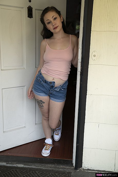 Natural teen Lenna Lux gets rid of her clothes at home & flaunts her sweet body - Image 3 of 21  in Teen category   featuring Quinton James, Lenna Lux 