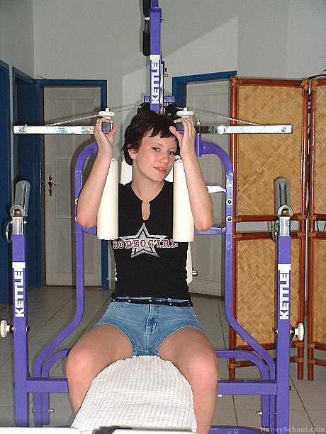 Hot Hungarian Alvina shows her juicy titties & her trimmed cunt during a workout - Image 2 of 21  in Babe category   featuring Alvina 