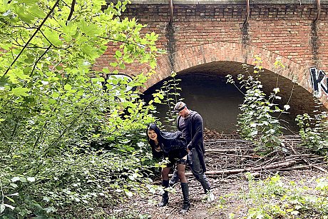 Goth girl Doreen getting her pierced twat nailed and creampied - Image 3 of 15  in Pussy category   featuring Doreen 