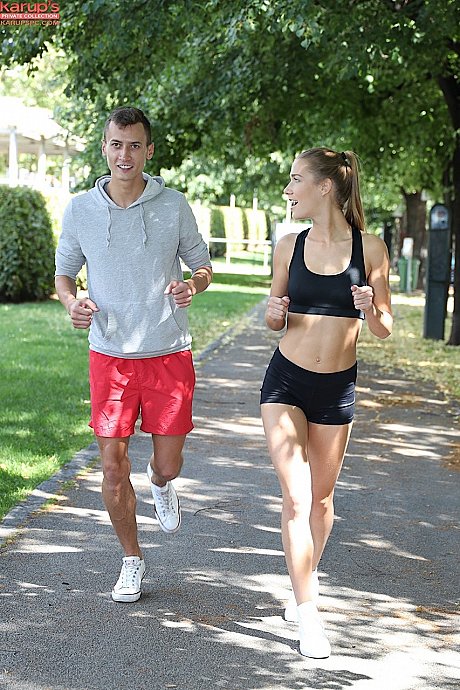 Pretty Czech teen Alexis Crystal gets slammed hard after jogging - Image 1 of 20  in Pussy category   featuring Alexis Crystal 