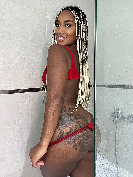 Ebony solo model Laila Santiagoo sports a nice smile during SFW action - Image 11 of 12  in Model category   featuring Laila Santiagoo 