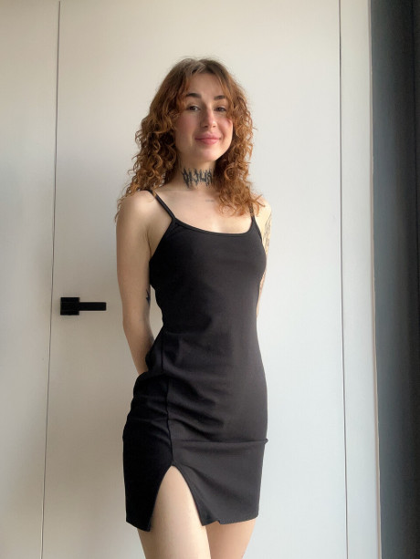 Solo girl GF lady Curly Polly gets totally undressed while changing her outfits - #1525938