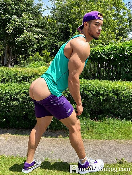 Muscular AI generated gay hunk shows off his humongous booty in a hot compilation - Image 10 of 10  in Gay category  