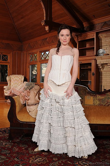 Ravishing sweet MILF Annabelle Lee peels costume baring small natural breasts & hairy snatch - Image 10 of 17  in Pussy category   featuring Annabelle Lee 