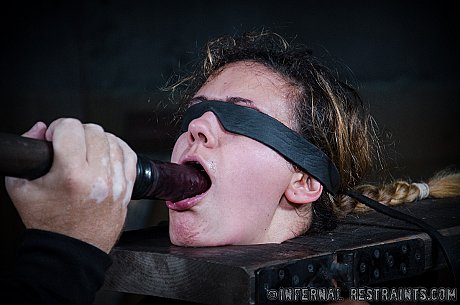 Undressed white chick GF lady Penny Barber sports an oily body while restrained in a cage - Image 9 of 14  in Close Up category   featuring Penny Barber 